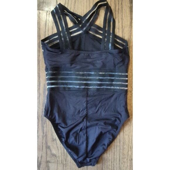 Kenneth Cole Ribbon Cross Neck Sexy One-piece Swimsuit Women's Size Small - Picture 6 of 8